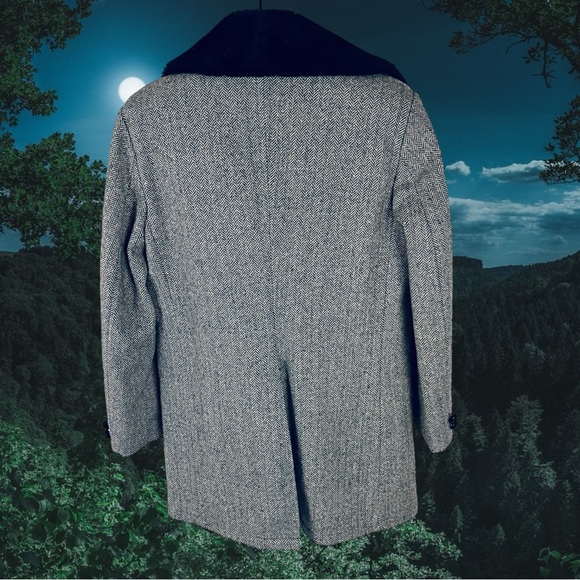 Campus Wool Tweed Blazer Coat with Faux Fur Collar – Men’s Size 40R - Picture 5 of 12